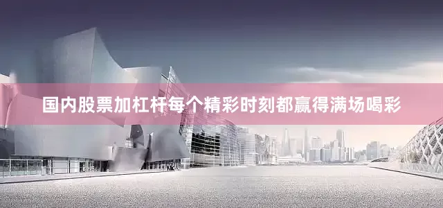 国内股票加杠杆每个精彩时刻都赢得满场喝彩