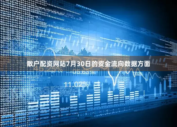 散户配资网站7月30日的资金流向数据方面