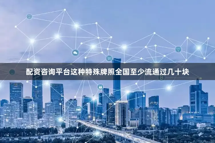 配资咨询平台这种特殊牌照全国至少流通过几十块